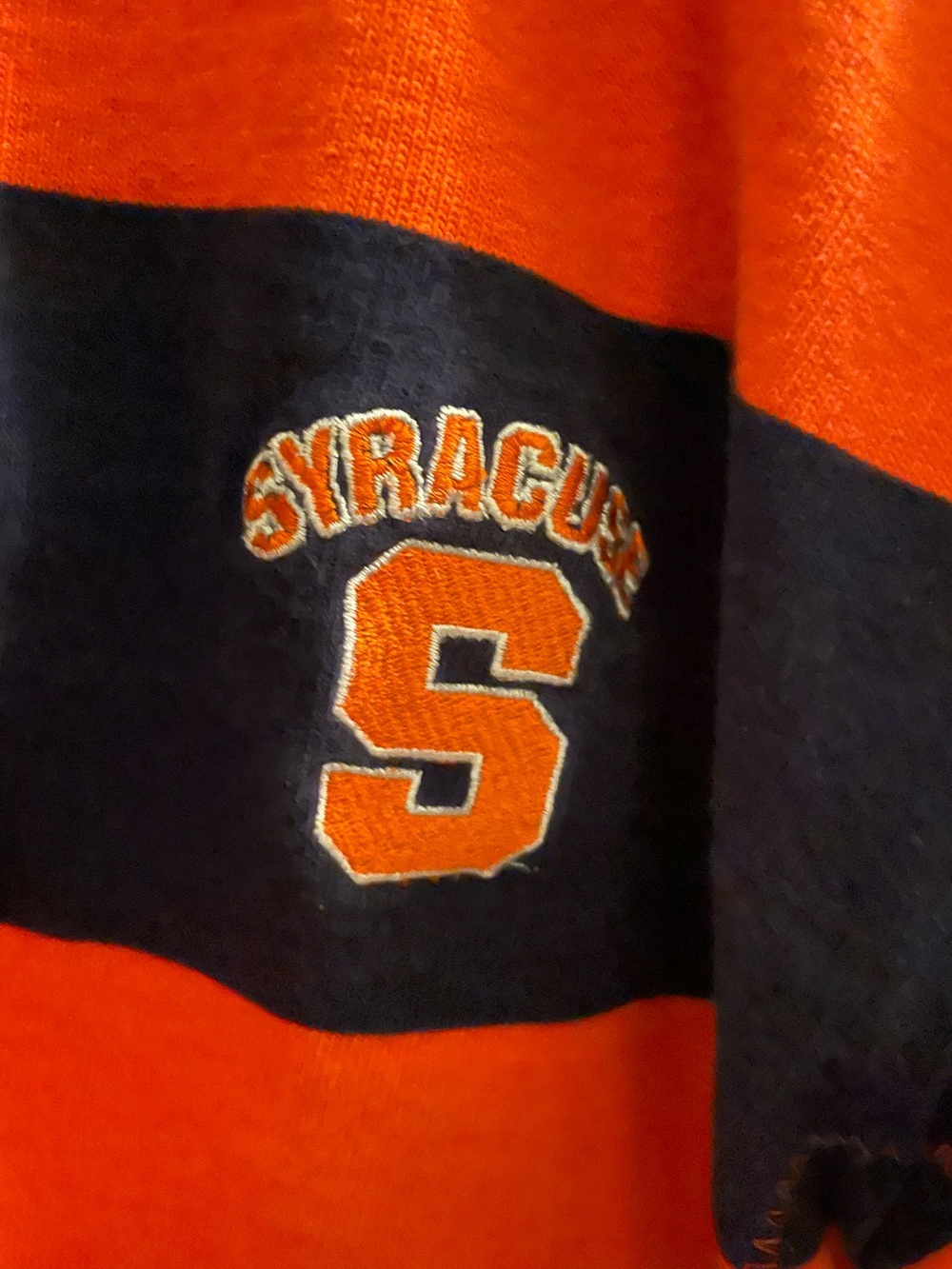 Syracuse Orange & Navy Striped Rugby Shirt - Mens - Picture 3 of 10